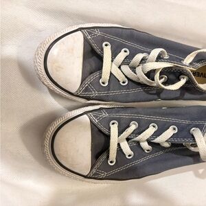 Blue low top Converse Canvas Sneakers with White Laces